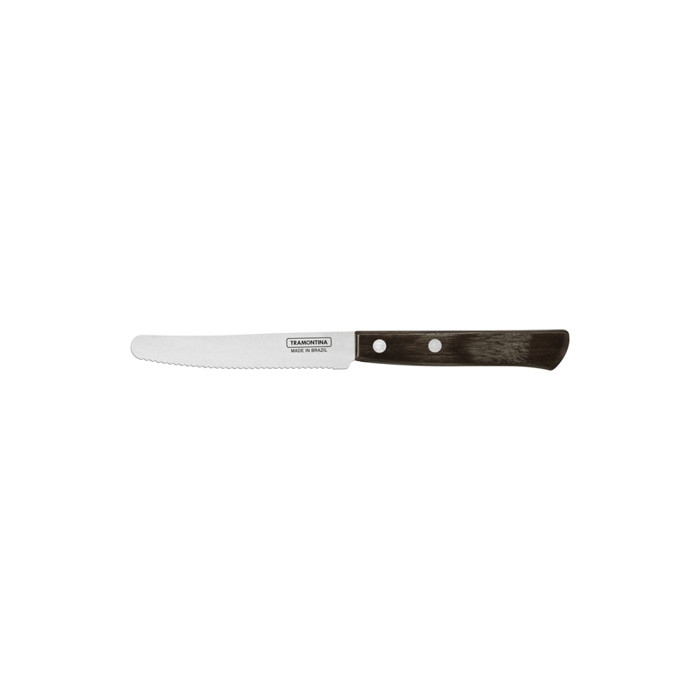 Tramontina stainless steel 5" multipurpose knife with brown treated Polywood handle