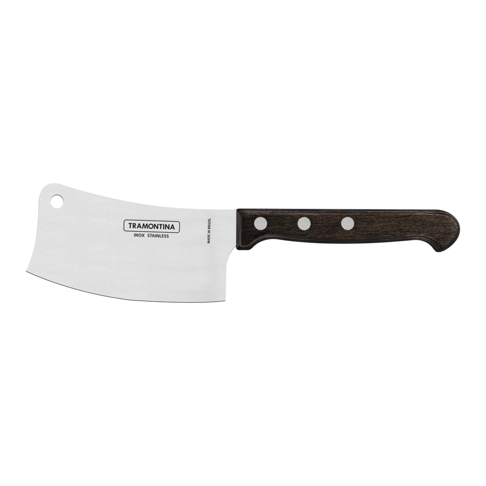 Tramontina 4" Cleaver with Stainless-Steel Blade and Brown Treated Polywood Handle