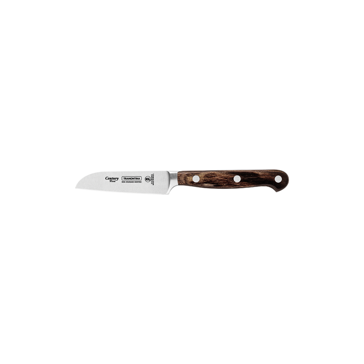 Tramontina Century Wood Stainless-Steel Vegetable and Fruit Knife with Brown Treated-Wood Handle 3"