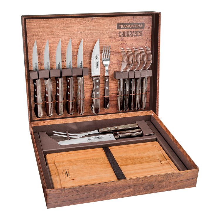 Kit para churrasco 15 peças Polywood
