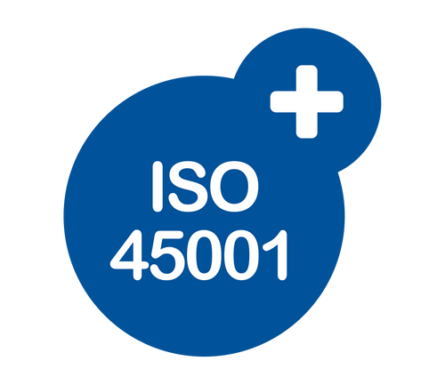 ISO 45001 certification logotype.