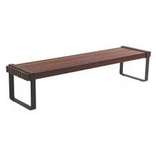 Tramontina Urban Outline 3-Seat Cumaru FSC Wood Bench with Varnished Finish and Steel Structure