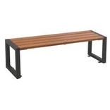 Tramontina Urban Highline 3-Seat Garapa FSC Wood Bench with Varnished Finish and Steel Structure without Armrests